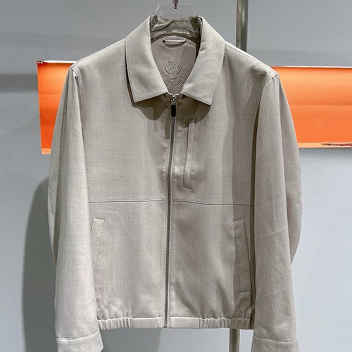 [홍콩명품.Loro Piana] 로로피아나 26SS 로고 린넨 카라 봄버 자켓 (2컬러), BM25245, G5, 무료배송