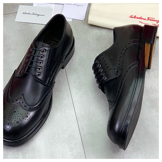 [홍콩명품.FERRAGAMO] 페레가모 26SS 로고 레더 가죽 정장 구두 (블랙), SE6173, S2, 무료배송