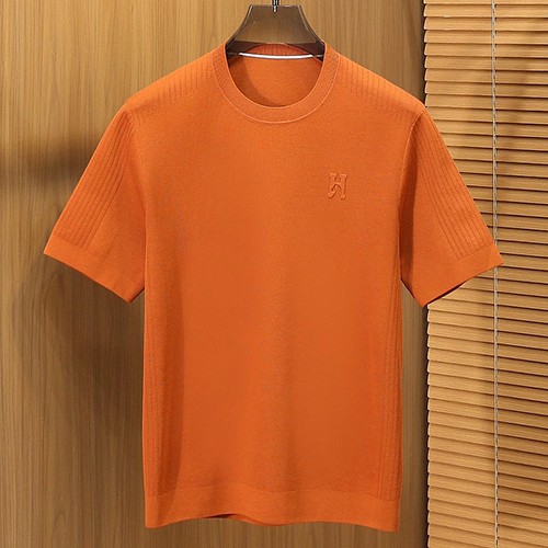 에르메스 로고 니트 반팔 티셔츠 (3컬러) 26SS
