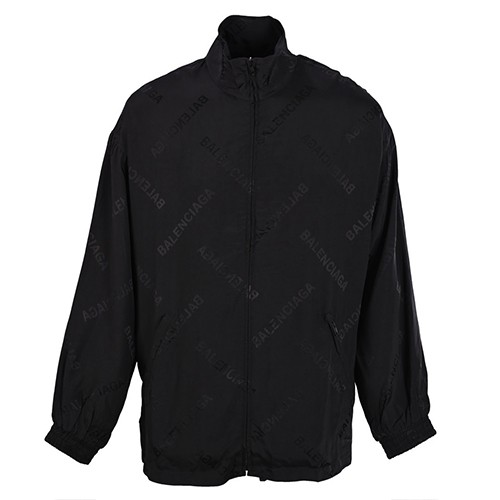 발렌시아가 로고 패턴 터틀텍 바람막이 자켓 (블랙) 26SS