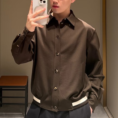 로에베 로고 카라 봄버 자켓 (브라운) 26SS