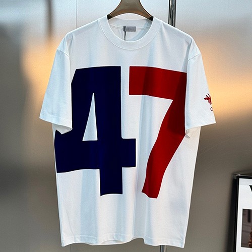 디올 로고 47 프린트 반팔 티셔츠 (화이트) 26SS