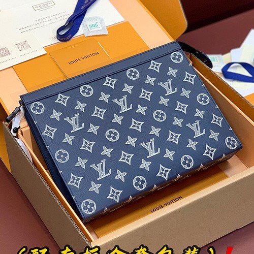 루이비통 로고 모노그램 포쉐트 보야주 클러치 백 MM M61692 (네이비) 26SS