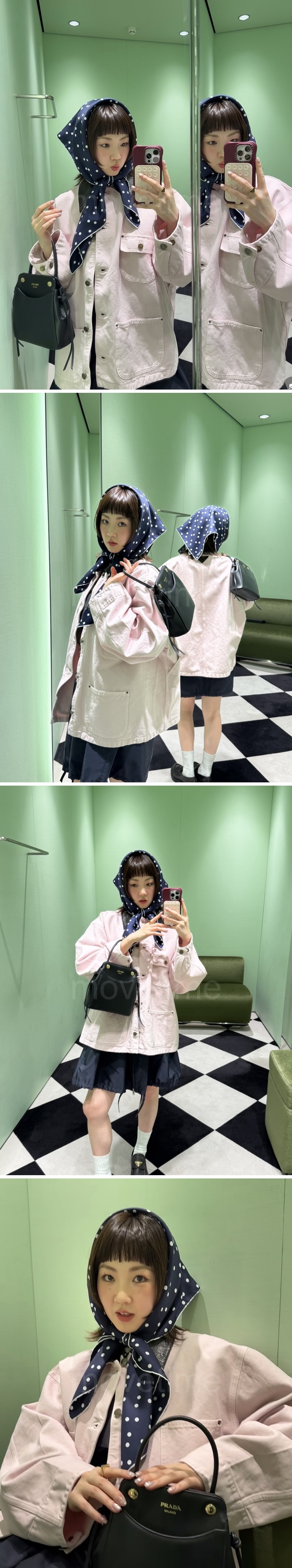 프라다 삼각로고 여성 데님 카라 자켓 (핑크) 26SS 상세이미지 2