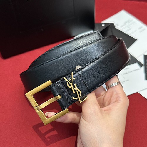 입생로랑 로고 여성 레더 가죽 3.0cm 벨트 (2컬러) 26SS