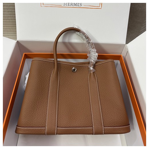 에르메스 로고 Garden Party 30cm 토트백 핸드백 (브라운) 26SS