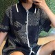 루이비통 로고 다미에 카라 오픈 반팔 가디건 1AFXS2 (네이비) 26SS