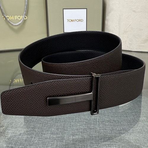 톰포드 로고 레더 가죽 리버서블 3.8cm 벨트 (블랙-브라운-은장) 26SS