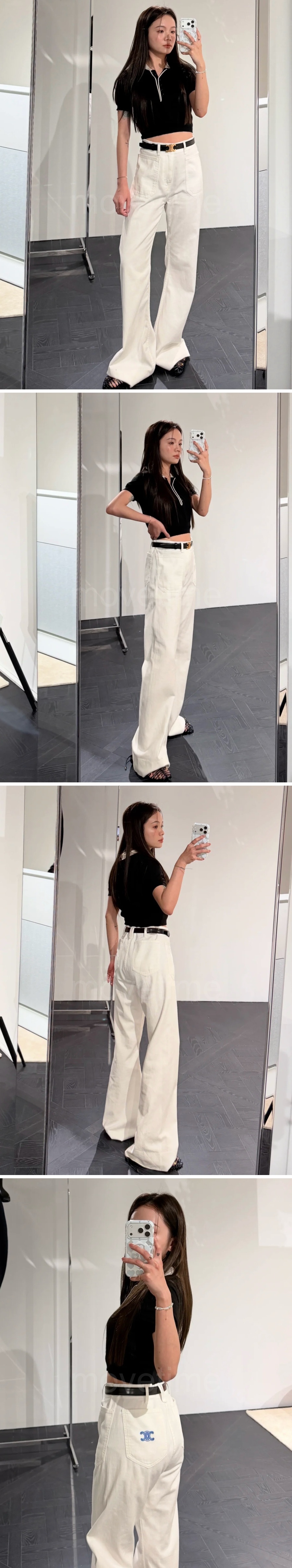 셀린느 여성 데님 팬츠 화이트 진 청바지 26SS 상세이미지 2