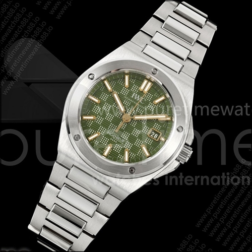 아이더블유씨 Ingenieur Automatic 40 SS MZF 1:1 베스트 에디션 그린/옐로우 다이얼, 스테인리스 스틸 브레이슬릿 A2892