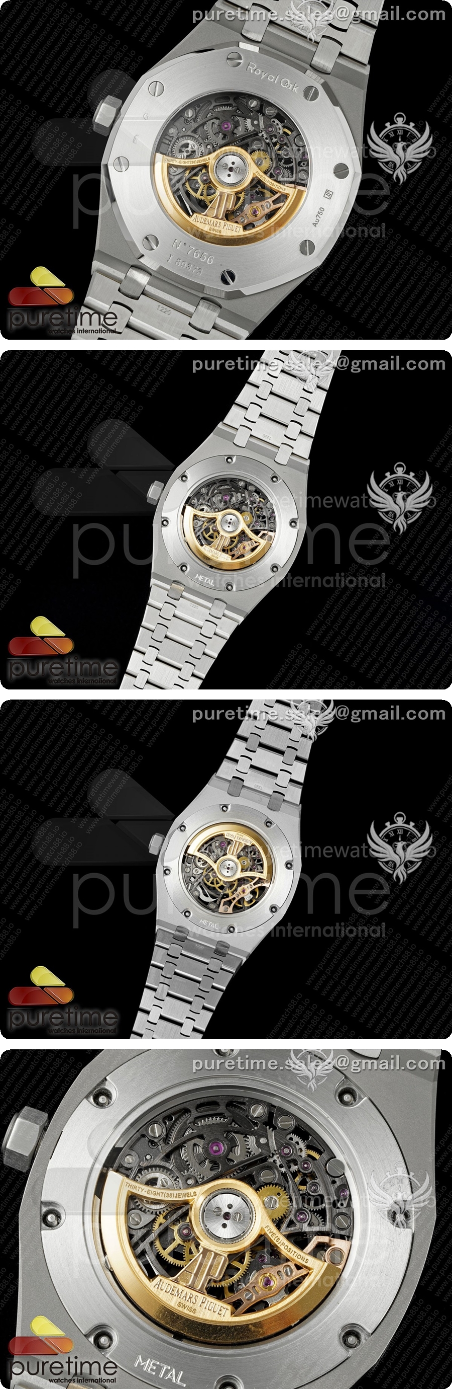 오데마피게 로얄 오크 41mm 오픈워크 15407 스테인리스 스틸 다이아몬드 베젤 OCTA 1:1 베스트 에디션, 스테인리스 스틸 브레이슬릿 SA3132 V3 상세이미지 5