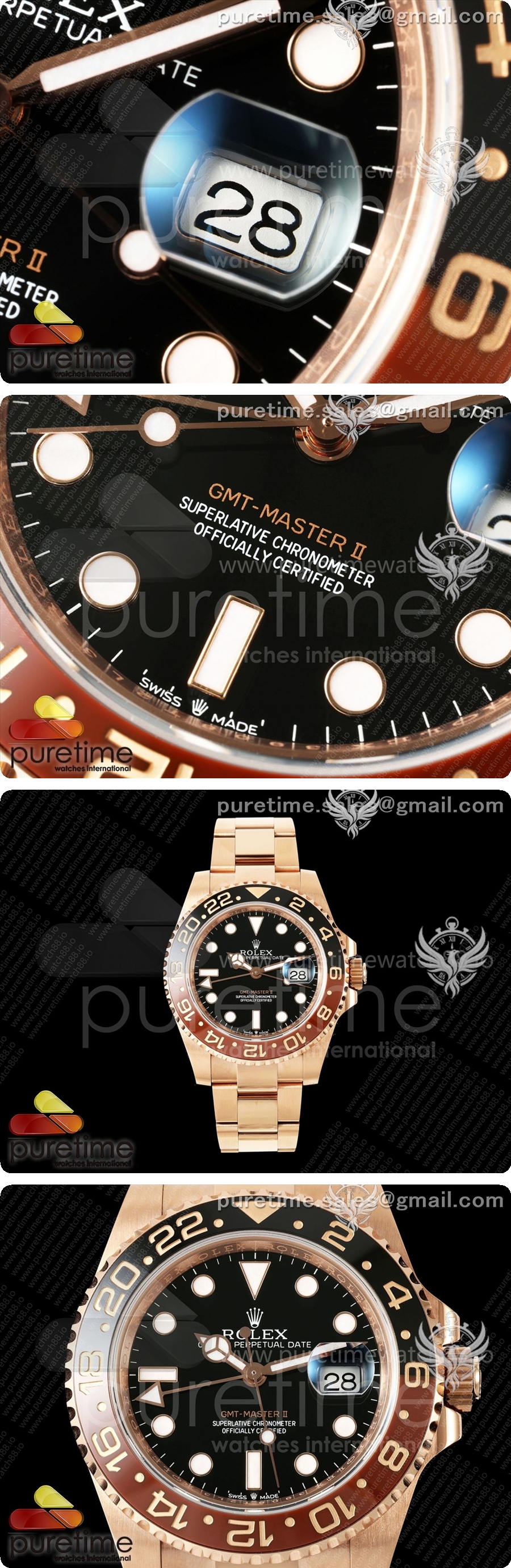 로렉스 GMT-Master II 126715 CHNR 블랙/브라운 세라믹 WF 베스트 에디션 블랙 다이얼 브레이슬릿 JH3285 CHS 상세이미지 3