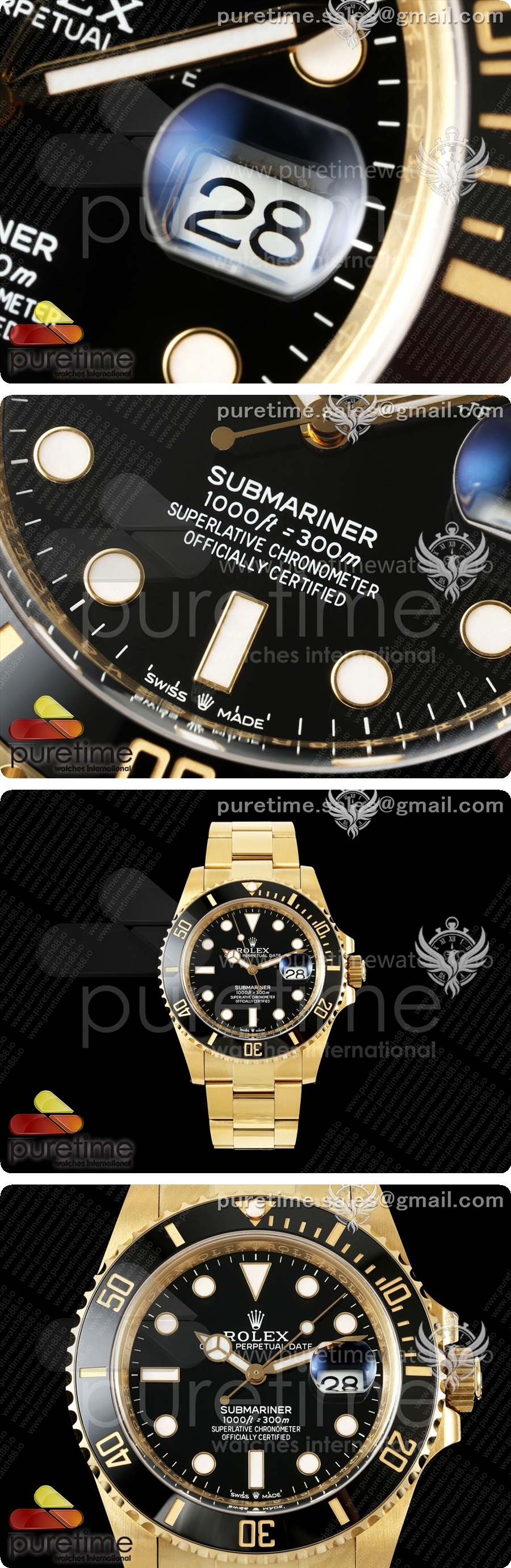 로렉스 서브마리너 41mm 옐로우골드 126618 LN 블랙 세라믹 WF 1:1 베스트 에디션 JH3235 상세이미지 3