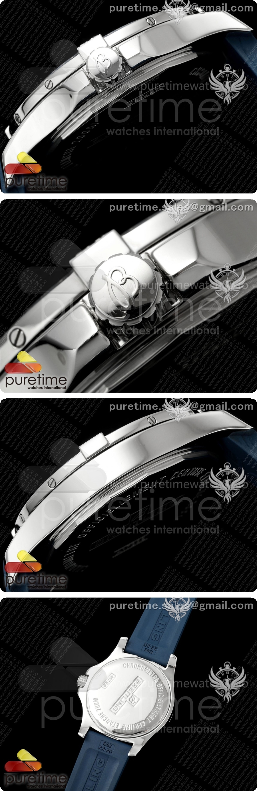 브라이틀링 콜트 오토매틱 44mm SS TF 1:1 베스트 에디션 블루 다이얼 블루 러버 스트랩 A2824 V2 상세이미지 4