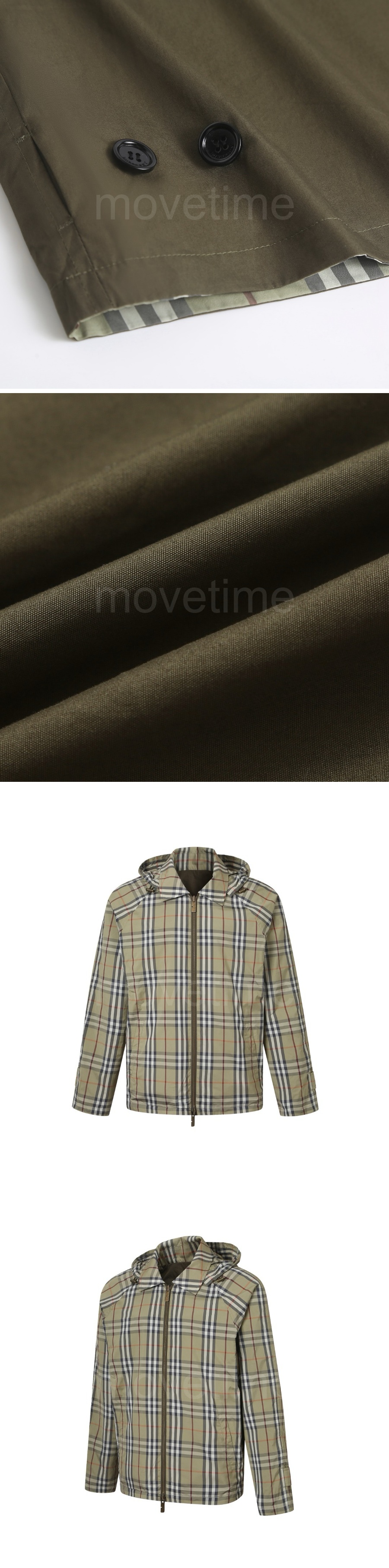 버버리 채크패턴 리버서블 후드 바람막이 자켓 26SS 상세이미지 5