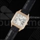 까르띠에 산토스 듀몽 31.4mm RG AF 1:1 베스트 에디션 실버 다이얼 다이아몬드 베젤 블랙 크로커다일 스트랩 A157