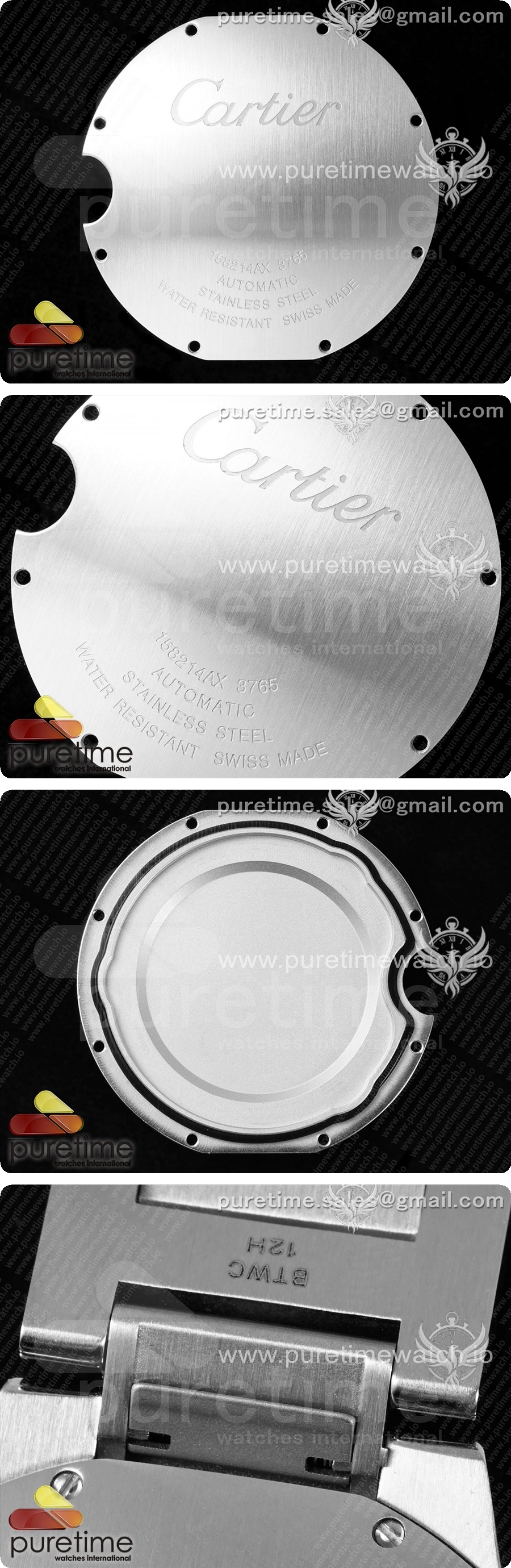 까르띠에 발롱 블루 42mm 스테인리스 스틸 CHF 1:1 베스트 에디션 화이트 텍스처 다이얼 1라인 다이아몬드 베젤 스테인리스 스틸 브레이슬릿 A2824 상세이미지 7