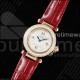 까르띠에 파샤 30mm 로즈골드  AF 1:1 베스트 에디션 화이트 텍스처 다이얼 다이아몬드 베젤 레드 가죽 스트랩 Jaq 쿼츠