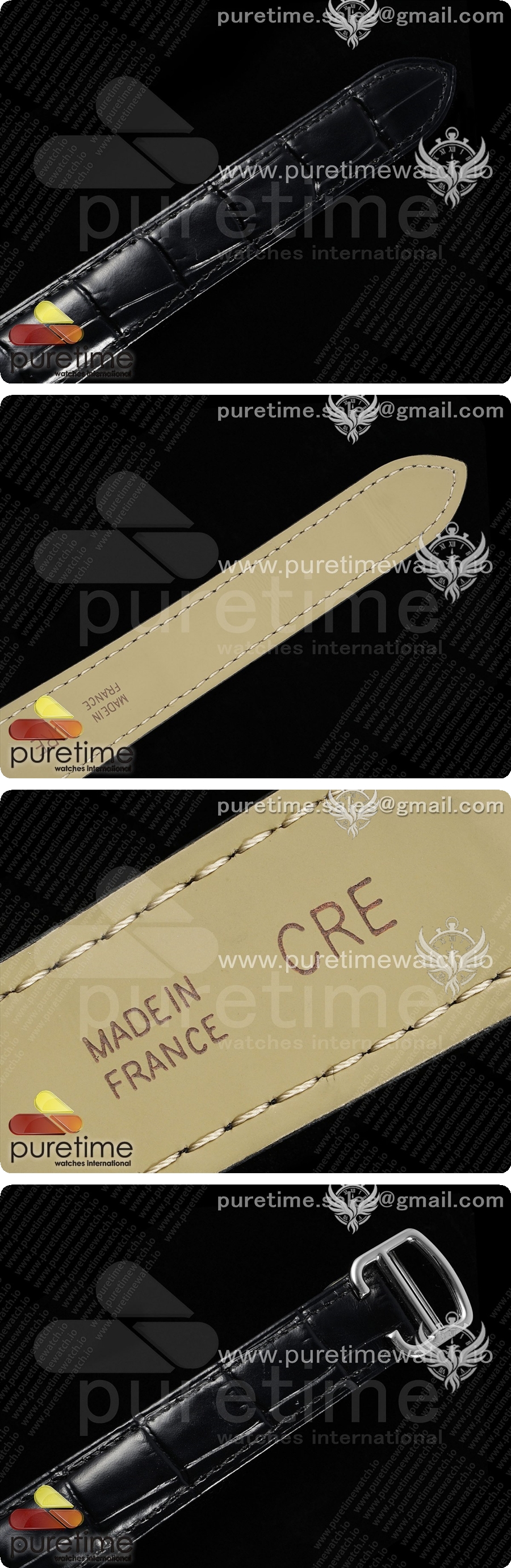 까르띠에 로통드 드 까르띠에 플라잉 투르비옹 SS RMS 베스트 에디션 화이트 숫자 다이얼, 블랙 가죽 스트랩 상세이미지 7