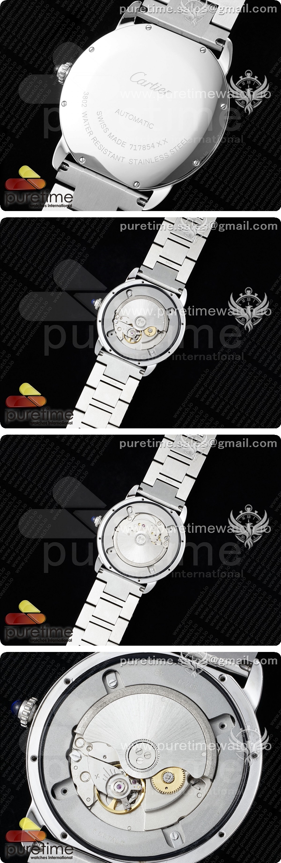 까르띠에 론드 솔로 42mm 스테인리스 스틸 AF 1:1 베스트 에디션 블루 다이얼, 스테인리스 스틸 브레이슬릿, 미요타 9015 상세이미지 5