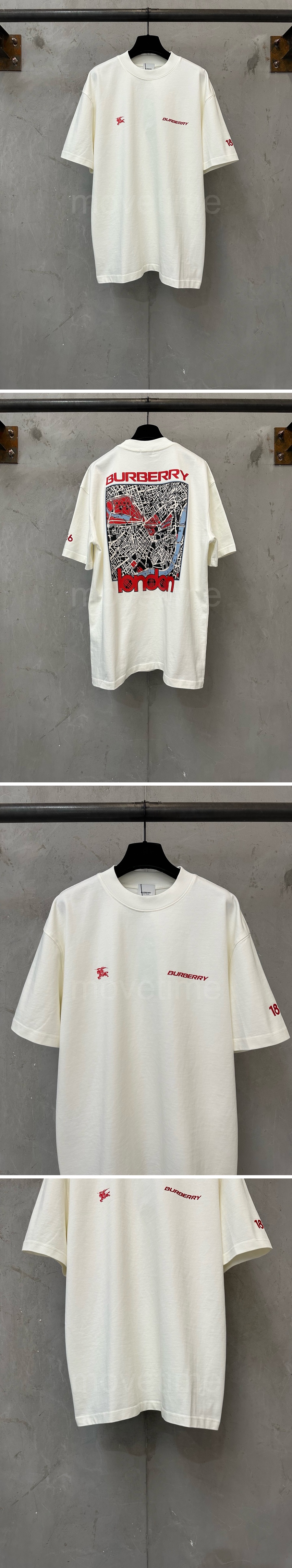 버버리 남성용 런던로드맵 긴팔티 400g, 26ss 상세이미지 2