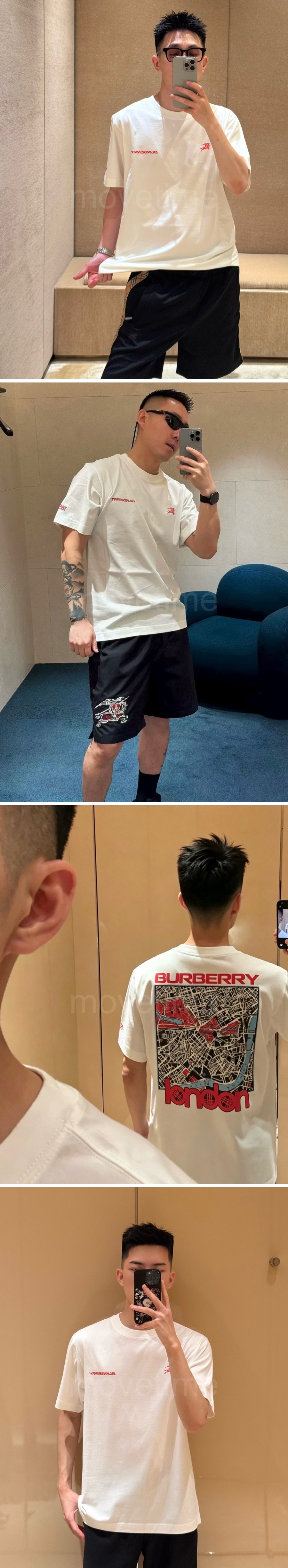 버버리 남성용 런던로드맵 긴팔티 400g, 26ss 상세이미지 5