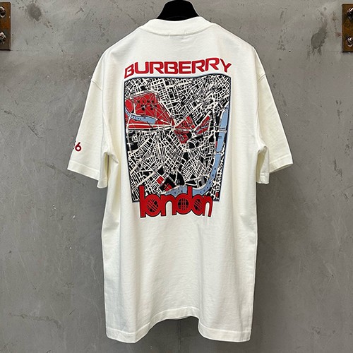 버버리 남성용 런던로드맵 긴팔티 400g, 26ss