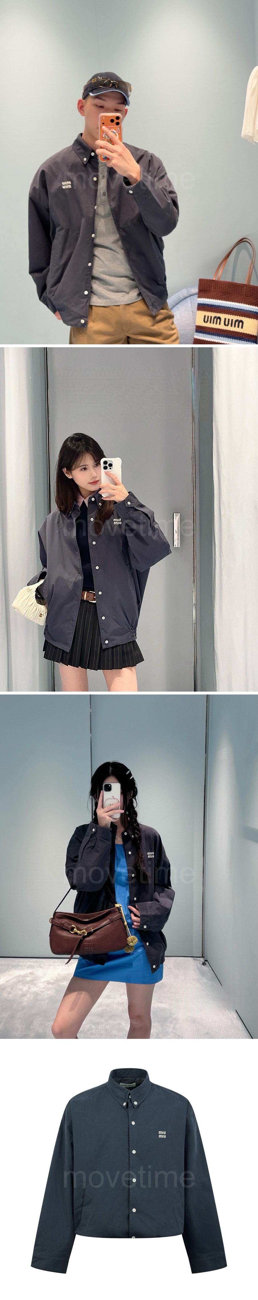 미우미우 자수로고 남자 오버핏 숏자켓 레플리카 26ss 상세이미지 2