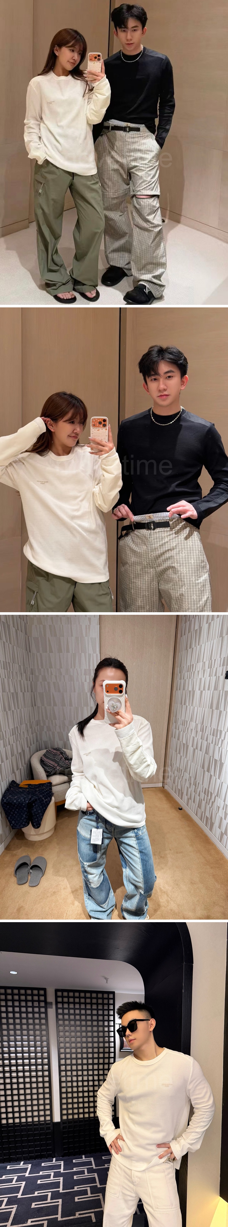 루이비통 남자 자수로고 긴팔티 화이트 레플리카 26ss 상세이미지 2