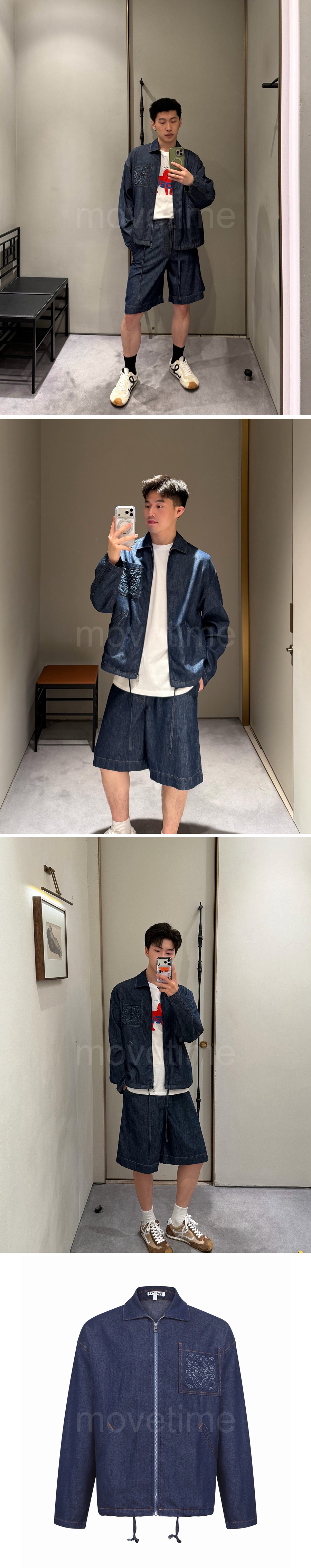 로에베 남자 자수로고 청자켓 + 반바지 레플리카 26신상 상세이미지 2