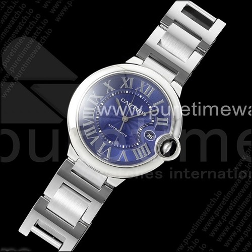 까르띠에 발롱블루 42mm 스테인리스 스틸 AF 1:1 블루 텍스처 다이얼, A2824 V5
