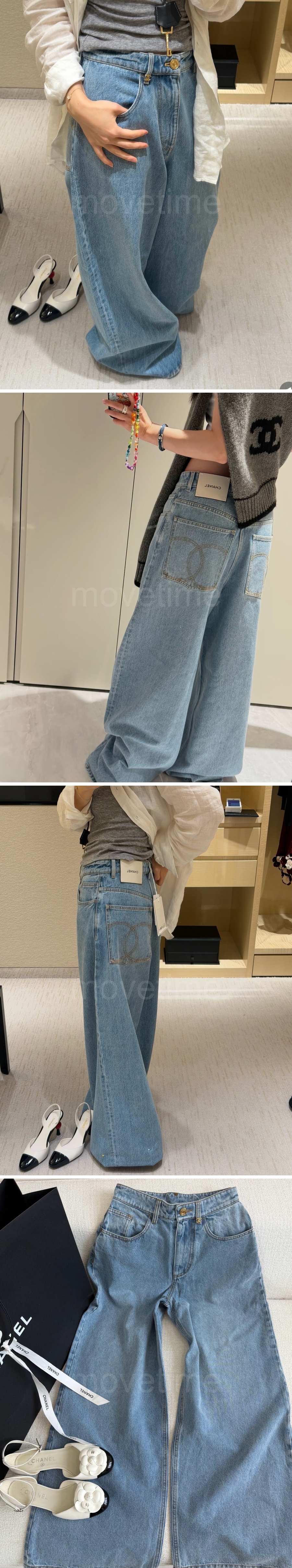샤넬 여성 오버핏 데님 팬츠 진 청바지 26SS 상세이미지 2