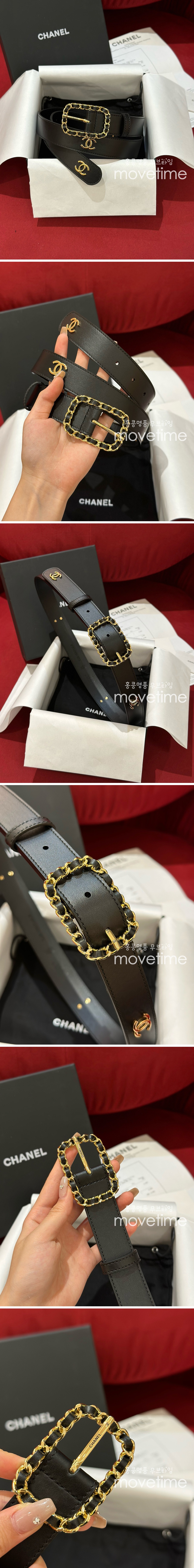 [홍콩명품.CHANEL] 샤넬 24SS 로고 여성 체인 가죽 벨트, BT1114, 3.0cm, BRB, 명품레플리카,인터넷쇼핑몰,남자명품,해외직구 상세이미지 2