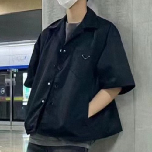 [홍콩명품,PRADA] 프라다 25SS 삼각로고 나일론 반팔 남방 셔츠 (2컬러), BM20382, KK, 홍콩명품의류,구매대행,온라인명품