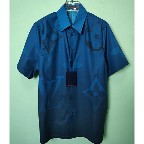 [홍콩명품.LOUIS VUITTON] 루이비통 25SS 로고 모노그램 그라데이션 반팔 남방 셔츠 (블루), BM20559, JL, 홍콩명품의류,구매대행,온라인명품