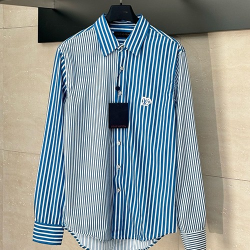 [홍콩명품.LOUIS VUITTON] 루이비통 25SS 로고 스트라이프 남방 셔츠 (블루), BM21654, KK, 홍콩명품가방,명품쇼핑몰,크로스백,핸드백,구매대행