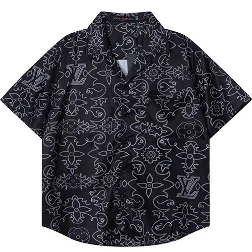 [홍콩명품.LOUIS VUITTON] 루이비통 25SS 로고 패턴 반팔 남방 셔츠 (2컬러), BM22003, 레플리카의류,미러급사이트