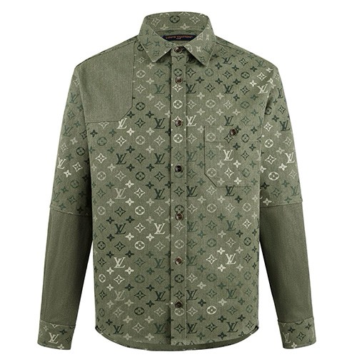 [홍콩명품.LOUIS VUITTON] 루이비통 25SS 로고 모노그램 남방 셔츠 (카키), BM24034, JL, 레플리카의류,미러급사이트