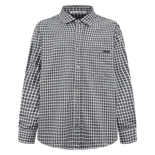 [홍콩명품.ACNE STUDIO] 아크네스튜디오 26SS 로고 체크패턴 울 남방 셔츠 (블랙-화이트), BM24843, JL, 레플리카의류,미러급사이트