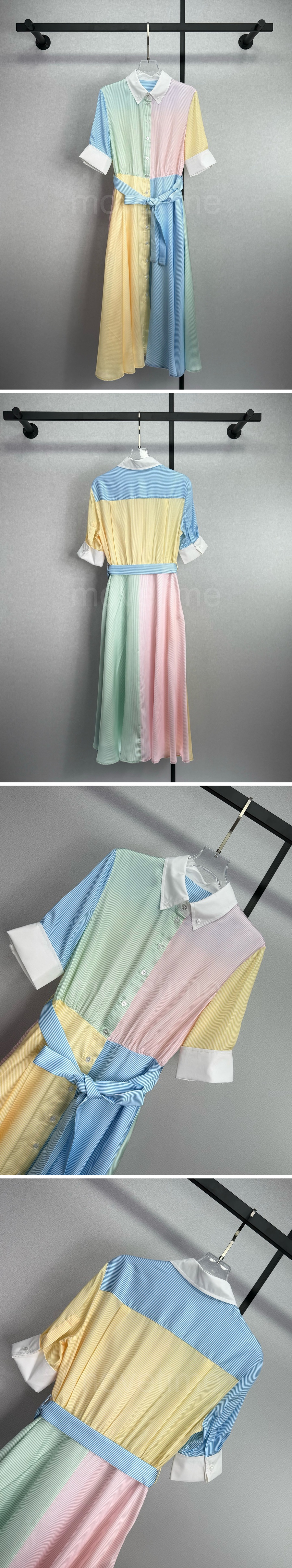 디올 여성 벨티드 블라우스 셔츠 롱 윈피스 26SS 상세이미지 3