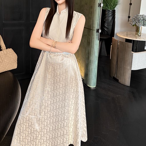 디올 여성 오블리크 벨티드 슬리브리스 롱 윈피스 26SS