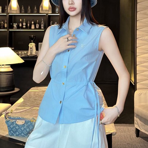 루이비통 여성 LV자수 카라 슬리브리스 셔츠 26SS