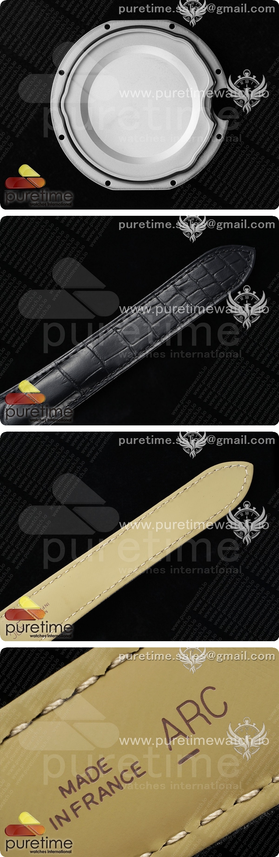 까르띠에 발롱블루 42mm 스테인리스 스틸 AF 1:1 블랙 텍스처 다이얼 블랙 가죽 스트랩 A2824 V5 상세이미지 7