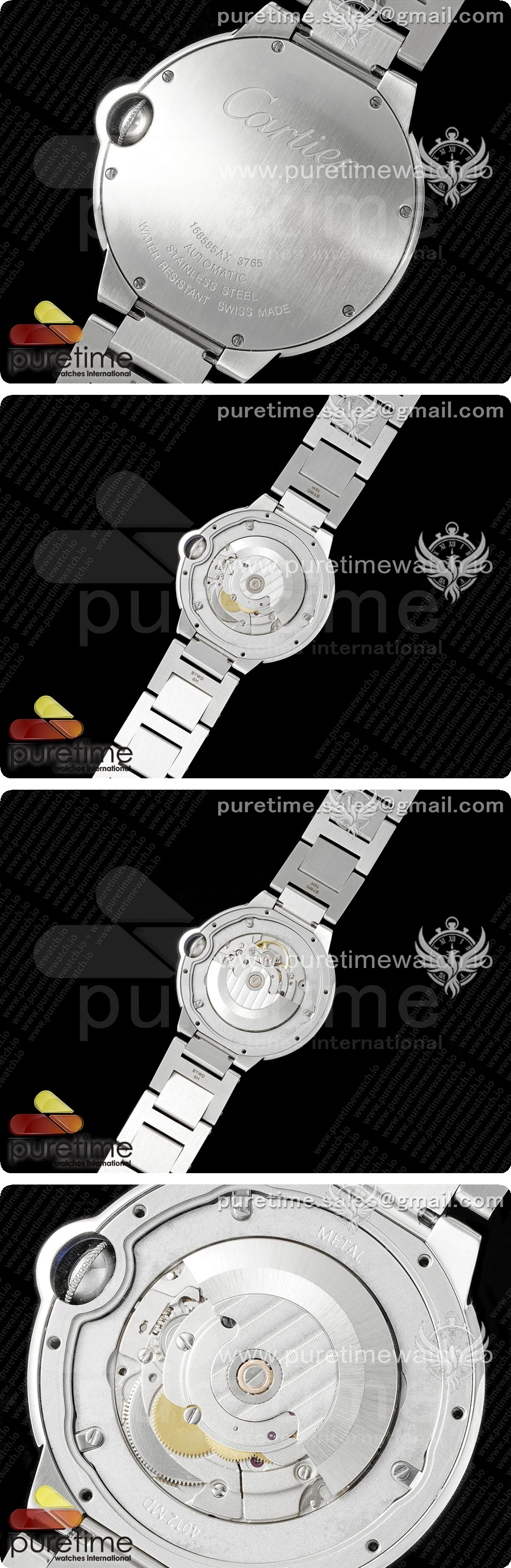 까르띠에 발롱블루 42mm 스테인리스 스틸 AF 1:1 블루 텍스처 다이얼, A2824 V5 상세이미지 5