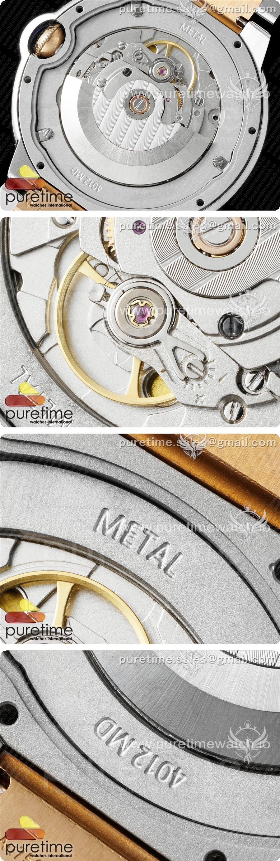 까르띠에 발롱 블루42mm 스테인레스 스틸/로즈골드 AF 1:1 화이트 텍스처 다이얼 A2824 V5 상세이미지 6