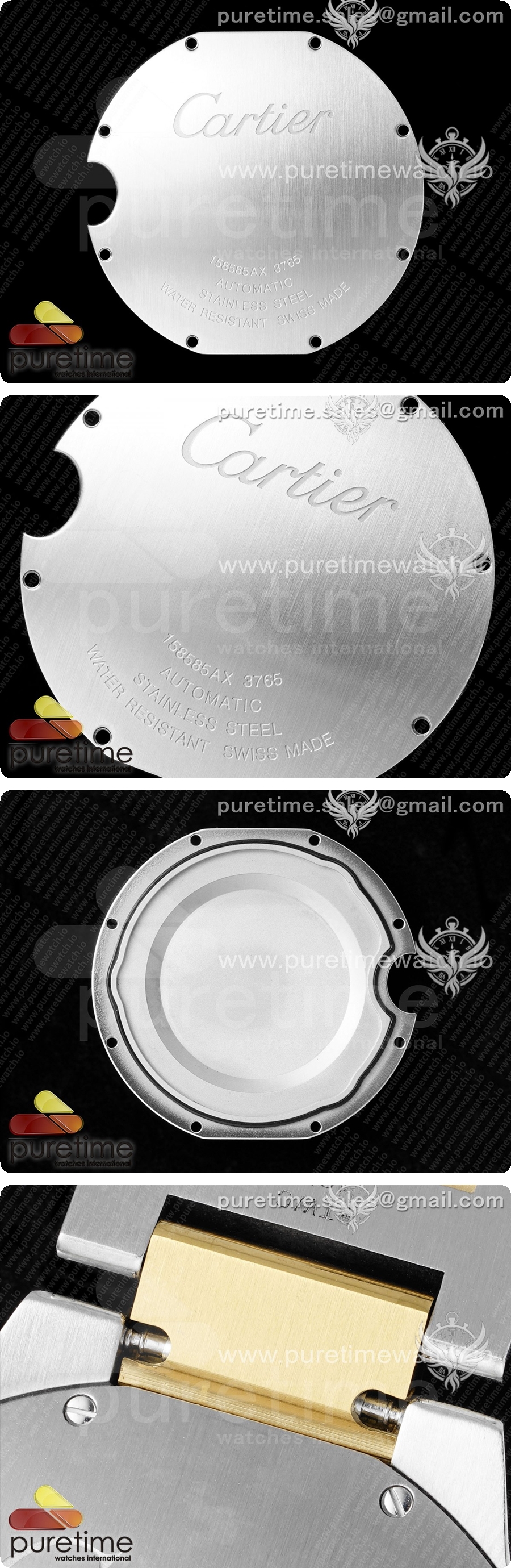 까르띠에 발롱블루 42mm 스테인레스 스틸/옐로우골드 AF 1:1 화이트 텍스처 다이얼, A2824 V5 상세이미지 7