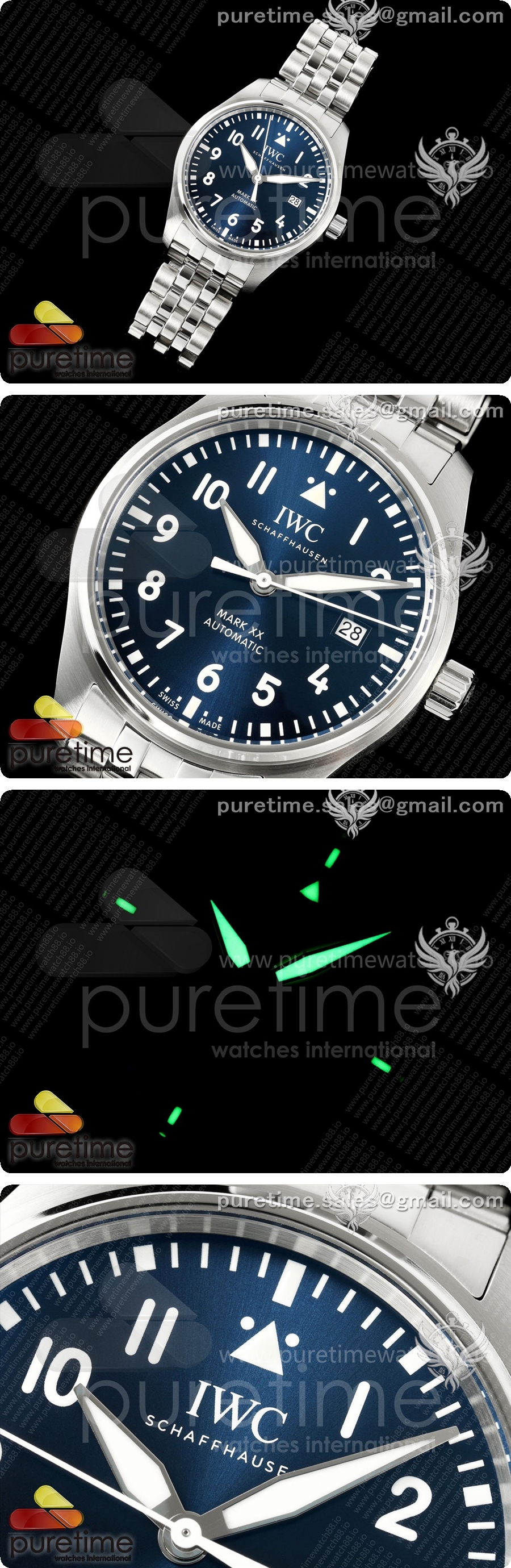 IWC Mark XX MZF 1:1 블루 다이얼 SS 브레이슬릿 A2892 상세이미지 2