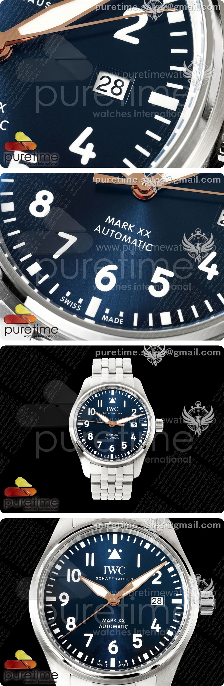 IWC Mark XX MZF 1:1 블루/로직 다이얼, 스테인리스 스틸 브레이슬릿 A2892 상세이미지 3