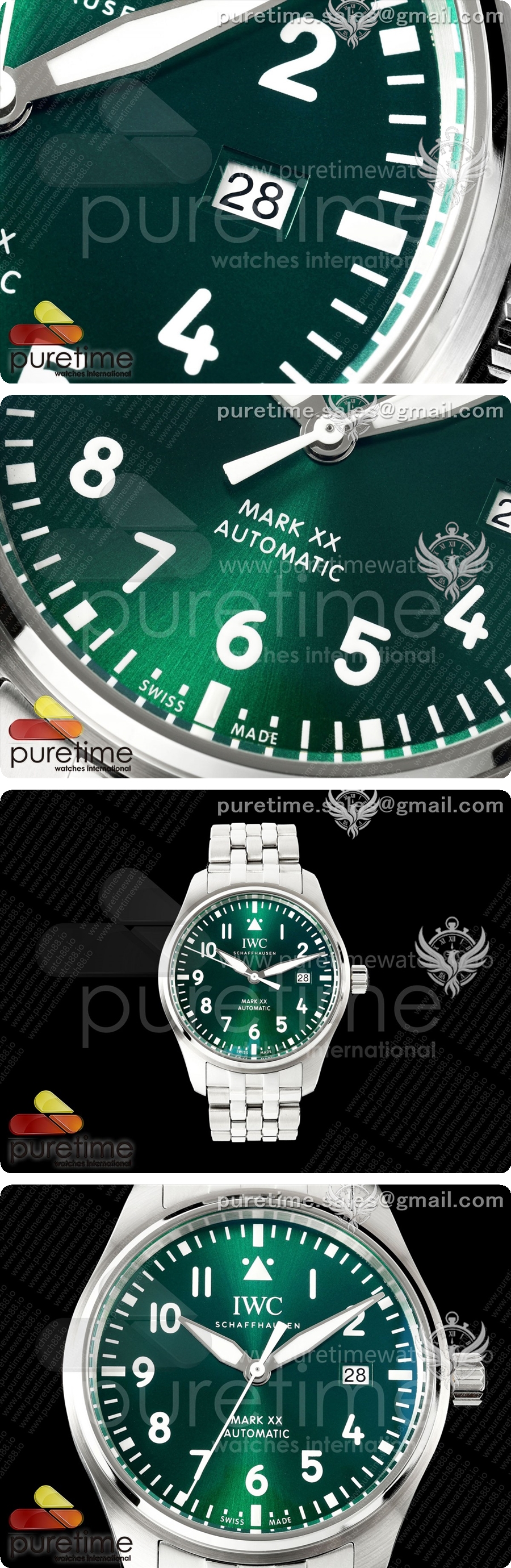 IWC Mark XX MZF 1:1 그린 다이얼 SS 브레이슬릿 A2892 상세이미지 3
