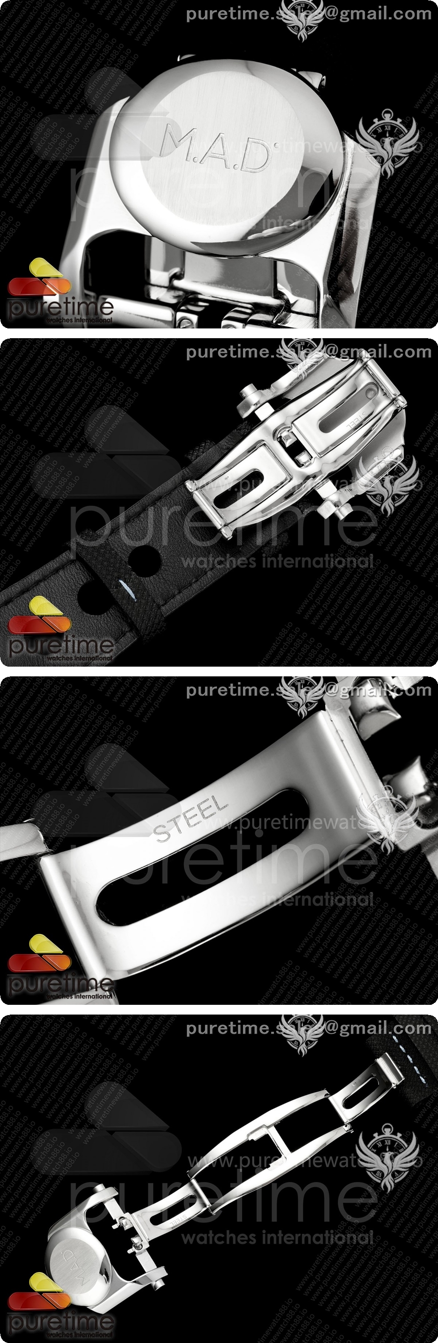 MB&F MAD1.SS K11F 1:1 그린 베젤, 블루 로터, 블랙 가죽 스트랩, 미요타 821A 상세이미지 9